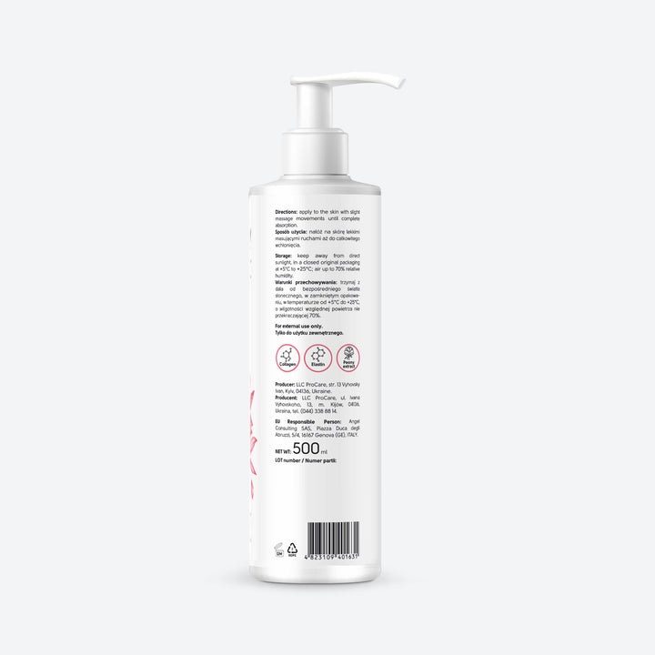 Hands and nails cream with collagen, elastin and peony extract - 500 ml