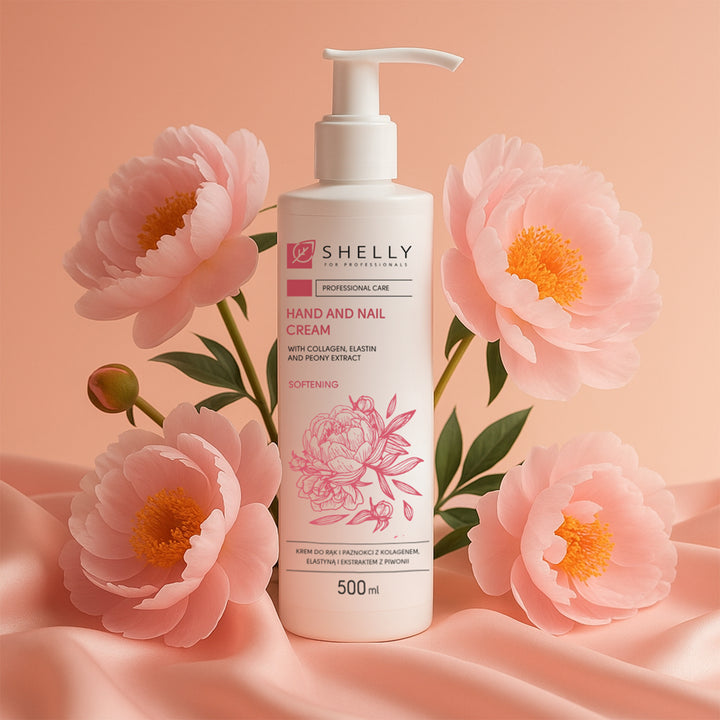 Hands and nails cream with collagen, elastin and peony extract - 500 ml