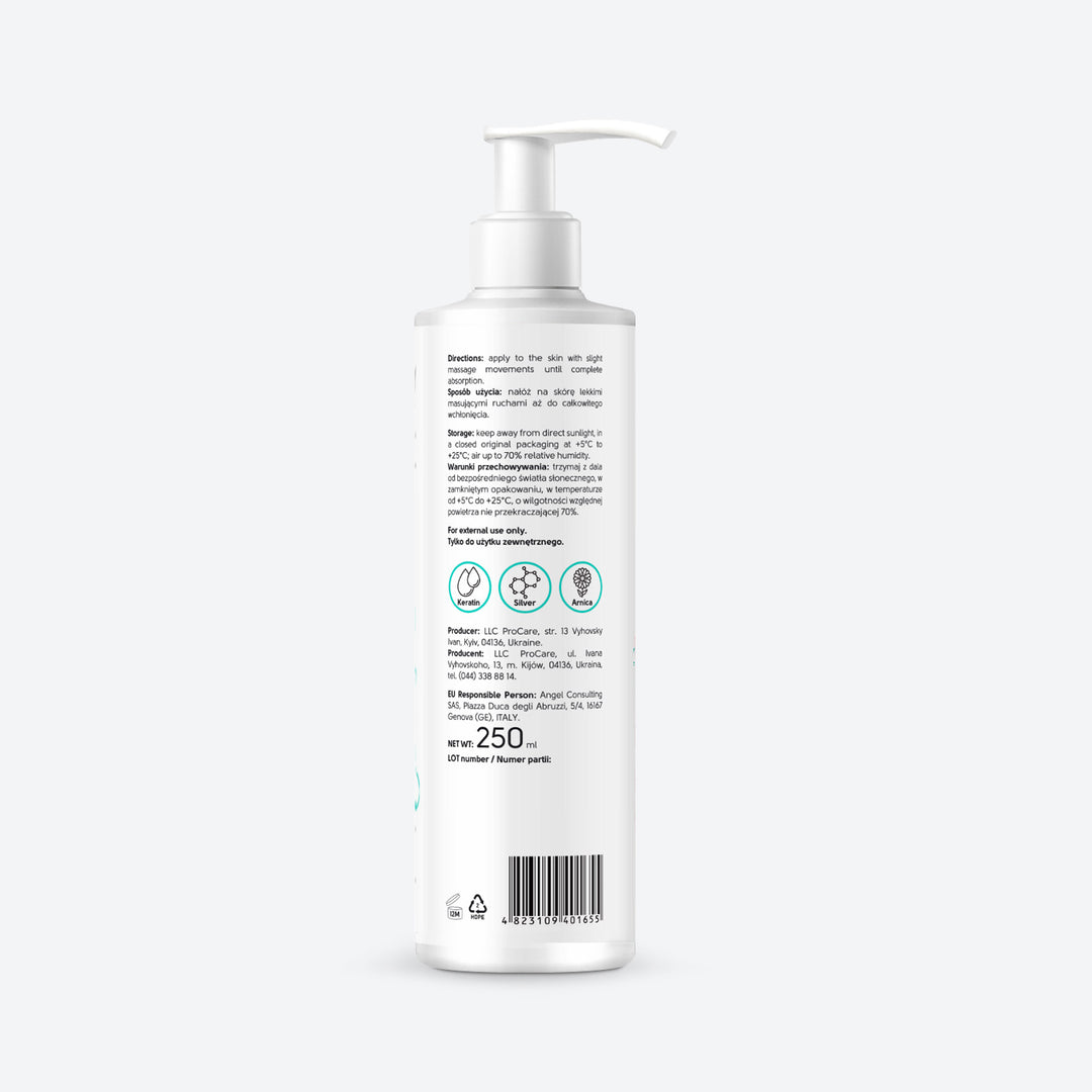 Hands and nails cream with keratin, silver and arnica extract - 250 ml