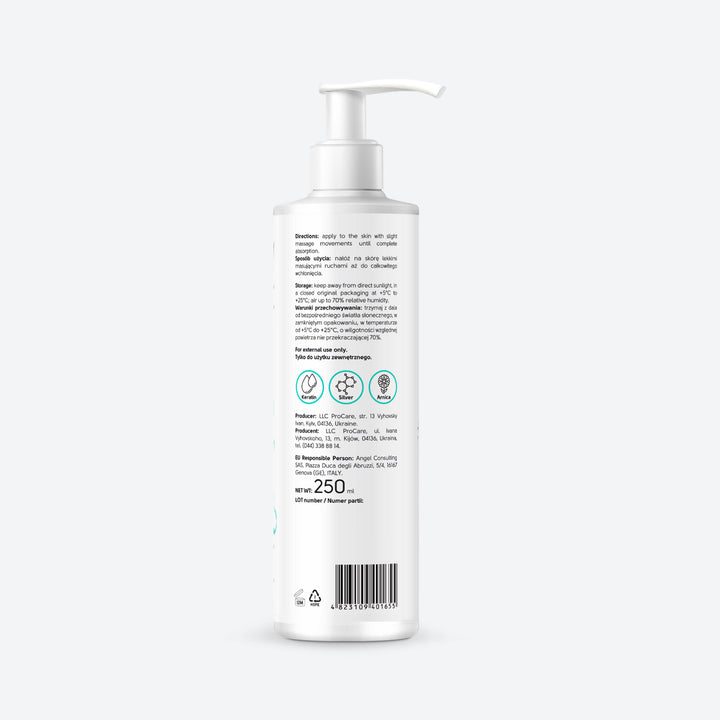 Hands and nails cream with keratin, silver and arnica extract - 250 ml