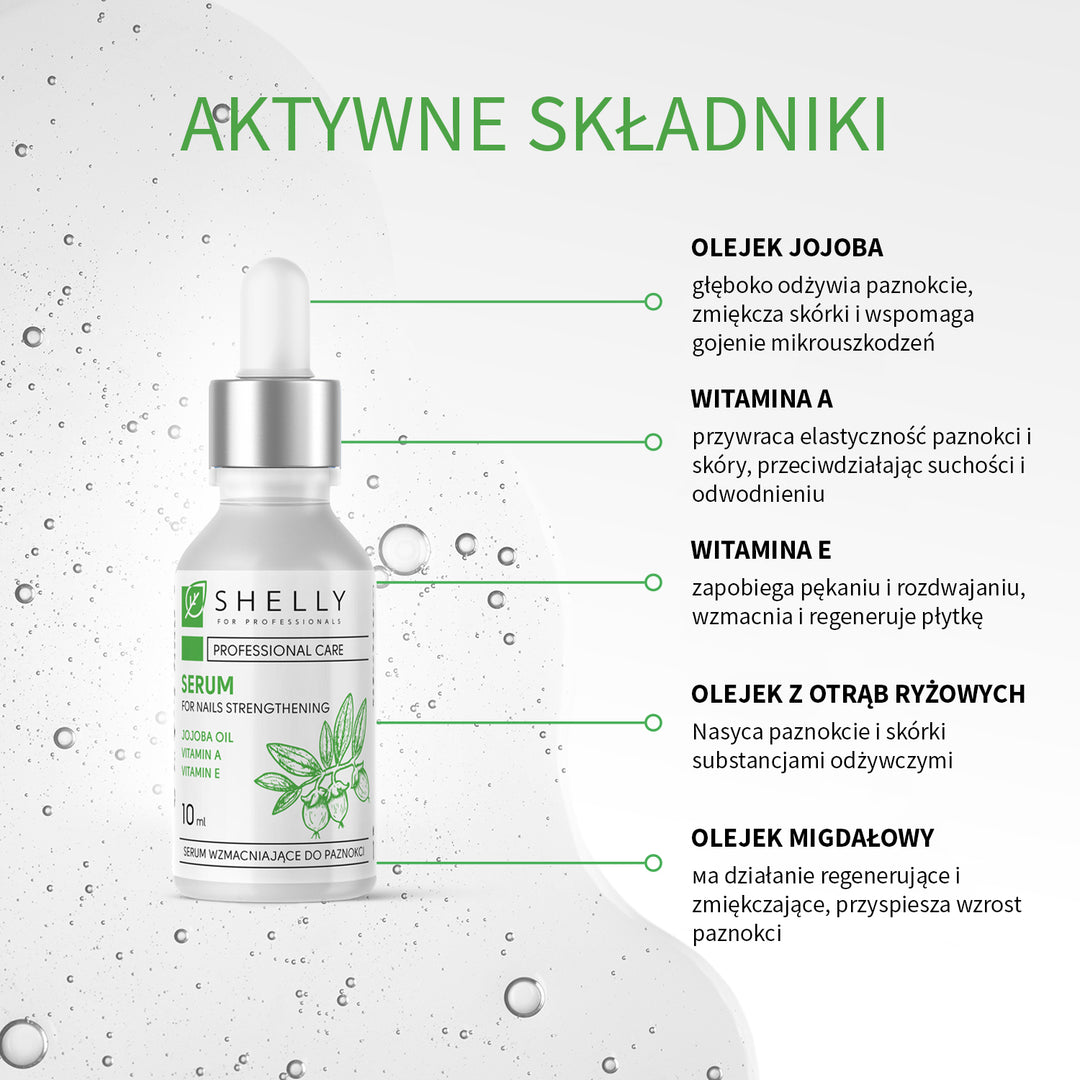 Strengthening nail serum with jojoba oil and vitamins A, E - 10 ml
