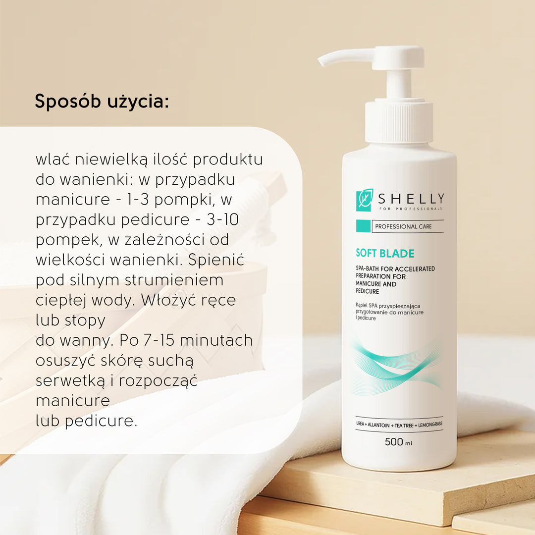 Kąpiel SPA do przyspieszonego przygotowania do manicure i pedicure Miękka głownia - 500 ml