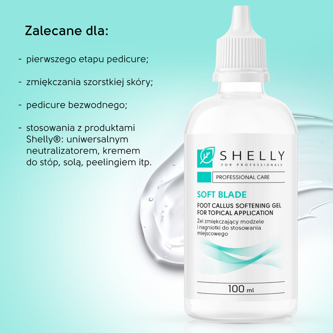 Żel zmiękczający modzele do stóp do stosowania miejscowego z miękkim ostrzem Shelly 100 ml