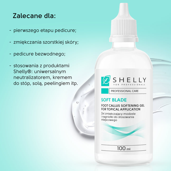Żel zmiękczający modzele do stóp do stosowania miejscowego z miękkim ostrzem Shelly 100 ml