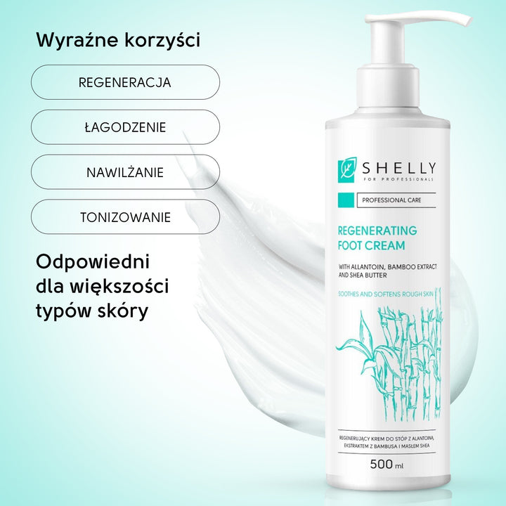 Regenerujący krem ​​do stóp z alantoiną, ekstraktem z bambusa i masłem shea - 500 ml