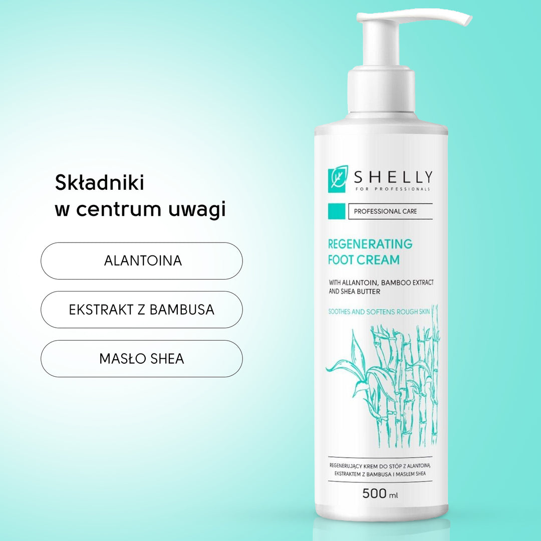 Regenerujący krem ​​do stóp z alantoiną, ekstraktem z bambusa i masłem shea - 500 ml