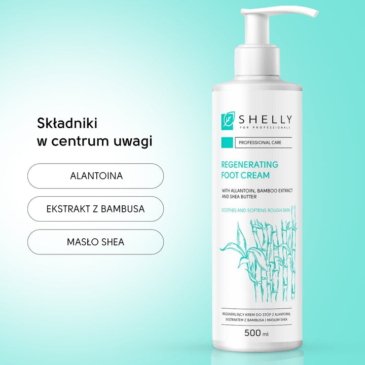 Regenerujący krem ​​do stóp z alantoiną, ekstraktem z bambusa i masłem shea - 500 ml