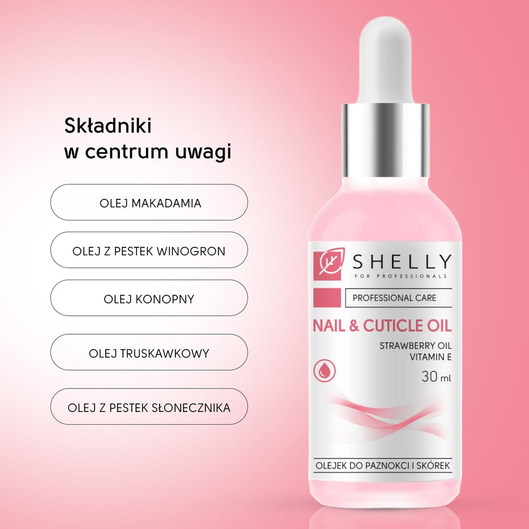 Nail and cuticle oil with strawberry extract and vitamin E Shelly 30 ml