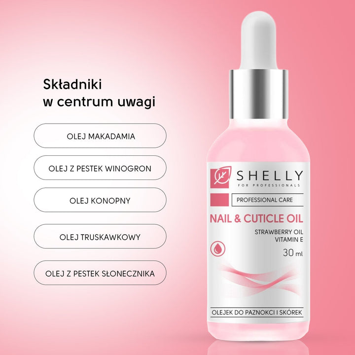 Nail and cuticle oil with strawberry extract and vitamin E Shelly 30 ml