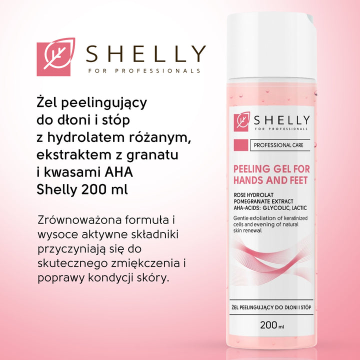 Peelingujący żel do rąk i stóp z hydrolatem różanym - 200 ml