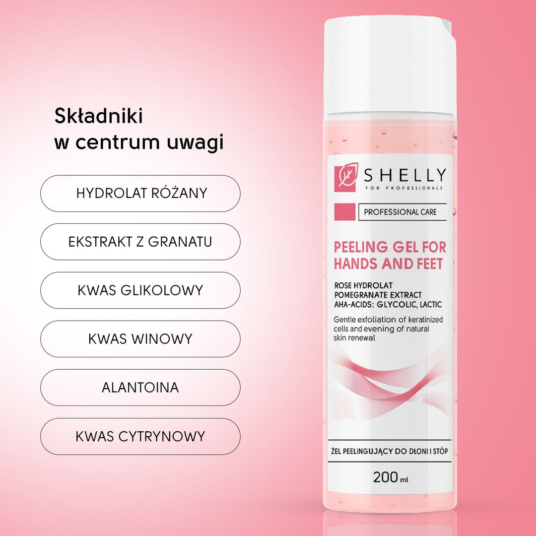 Peelingujący żel do rąk i stóp z hydrolatem różanym - 200 ml