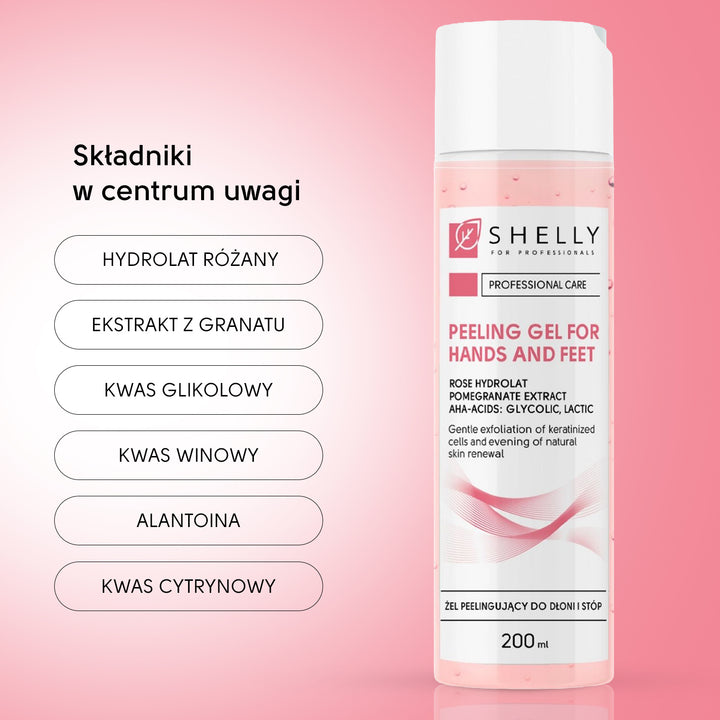 Peelingujący żel do rąk i stóp z hydrolatem różanym - 200 ml