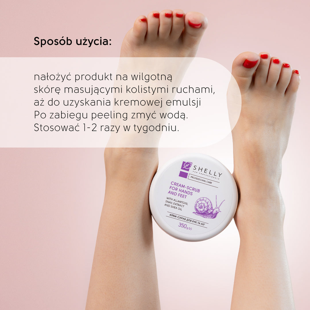 Krem-peeling do rąk i stóp z alantoiną, ekstraktem ze ślimaka i olejem shea - 350 g