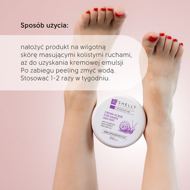 Krem-peeling do rąk i stóp z alantoiną, ekstraktem ze ślimaka i olejem shea - 350 g