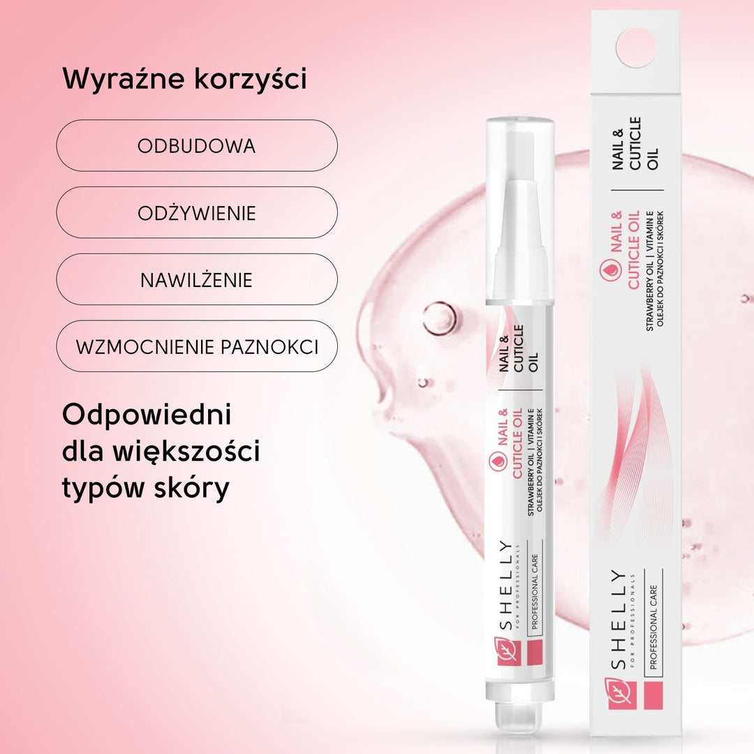 Nail and cuticle oil with strawberry extract and vitamin E Shelly 3 ml