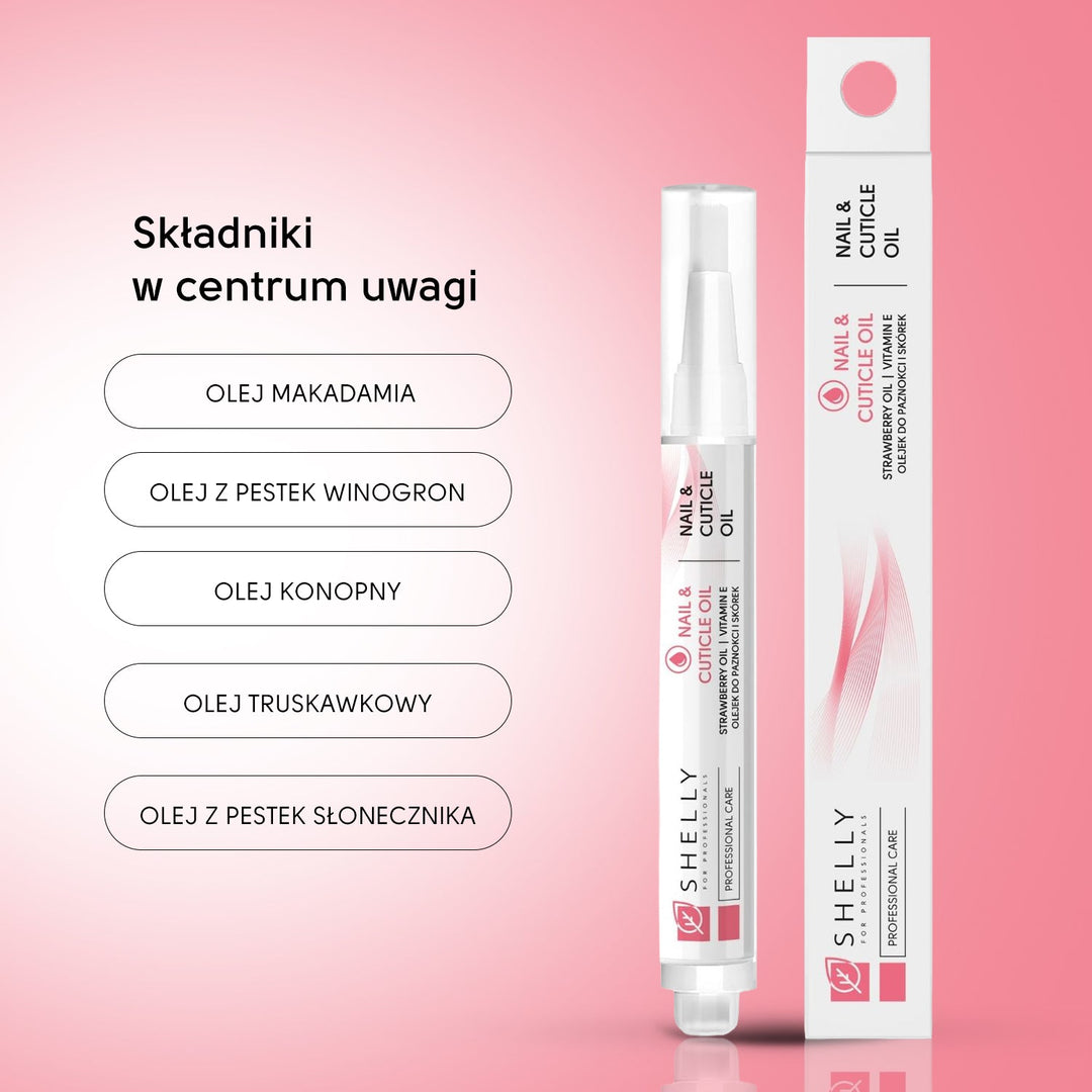Nail and cuticle oil with strawberry extract and vitamin E Shelly 3 ml
