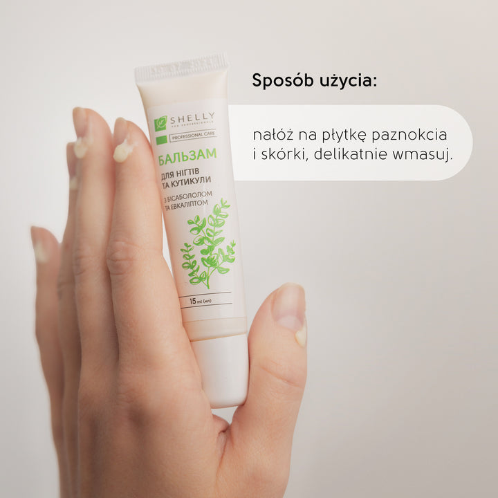 Strengthening balm for nail and cuticle with bisabolol and eucalyptus Shelly 15 ml