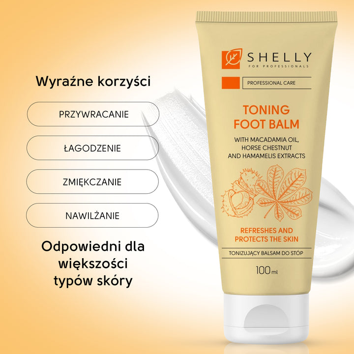 Tonizujący balsam do stóp z olejem makadamia, ekstraktami z kasztanowca i oczaru wirginijskiego - 100 ml