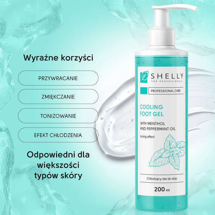 Żel chłodzący do stóp z mentolem i olejkiem miętowym Shelly 200 ml