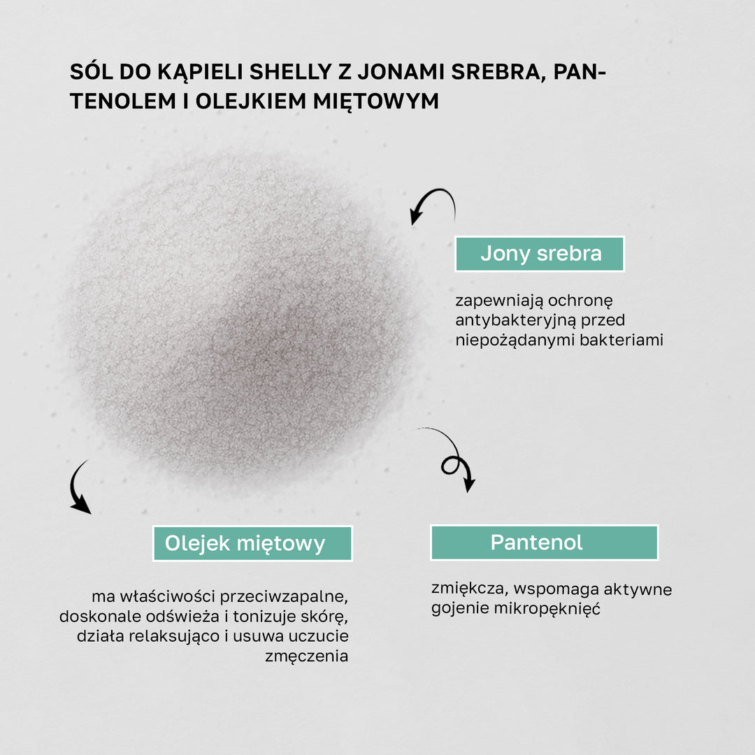 Badesalz mit Silberionen, Panthenol und Minzöl - 550 g