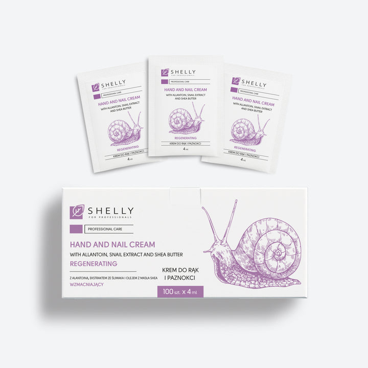 Hand and nail cream with allantoin, snail extract and shea oil Shelly 4 ml x 100 pcs
