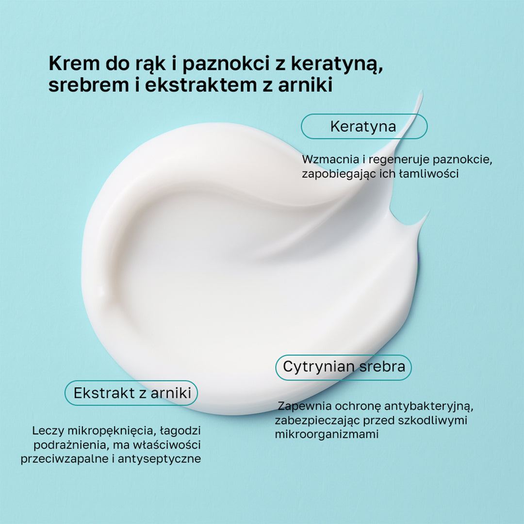 Krem do rąk i paznokci z keratyną, srebrem i ekstraktem z arniki - 500 ml
