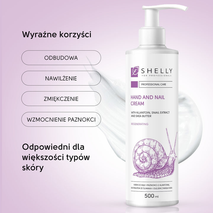 Krem do rąk i paznokci z alantoiną, ekstraktem ze ślimaka i olejem shea - 500 ml