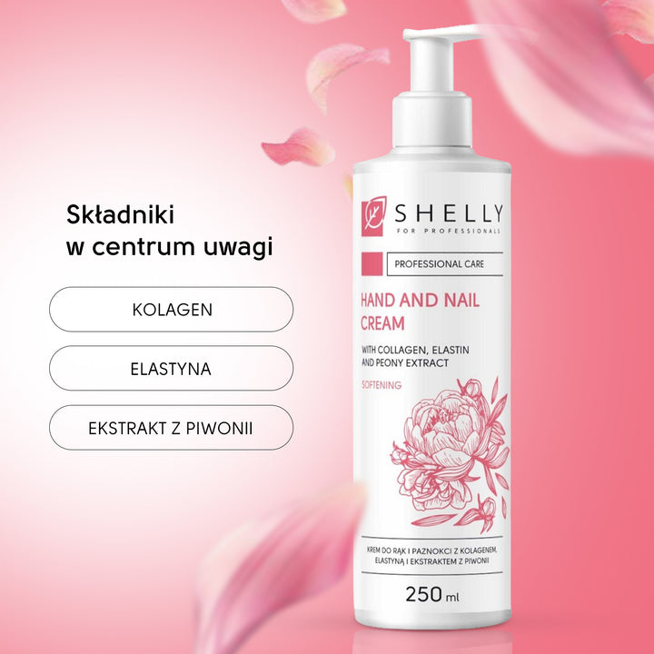 Krem do rąk i paznokci z kolagenem, elastyną i ekstraktem z piwonii - 250 ml