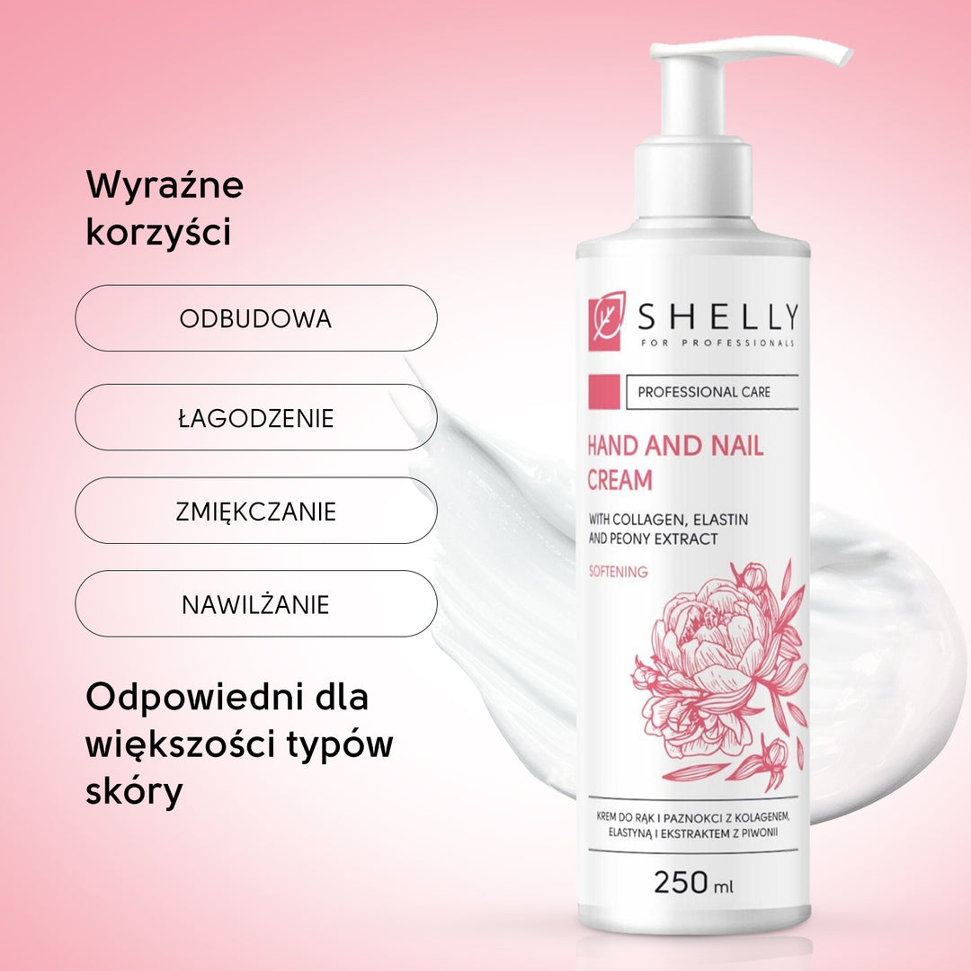 Krem do rąk i paznokci z kolagenem, elastyną i ekstraktem z piwonii - 250 ml