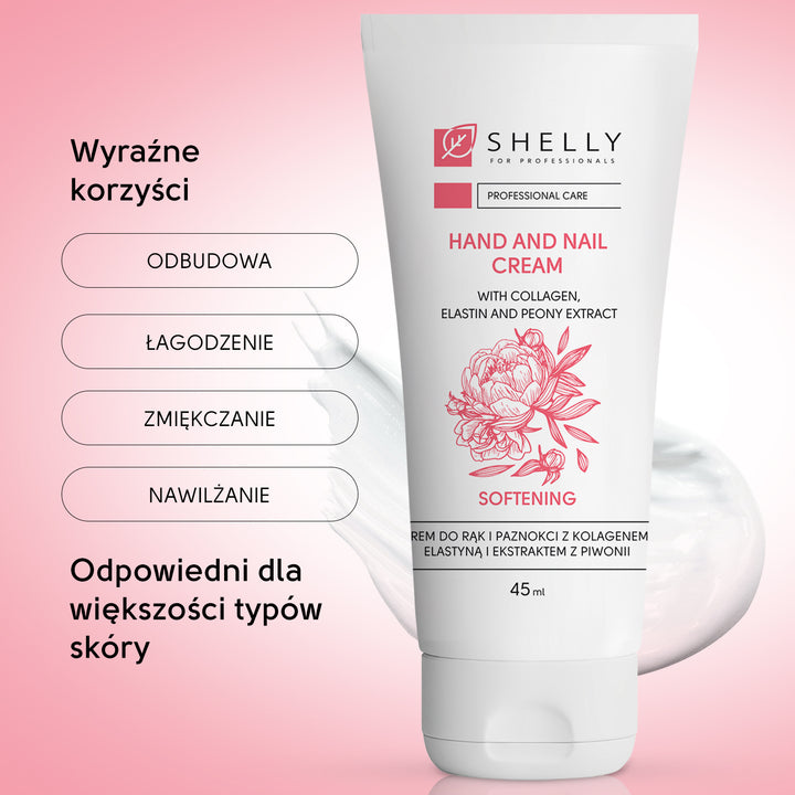 Krem do rąk i paznokci z kolagenem, elastyną i ekstraktem z piwonii - 45 ml