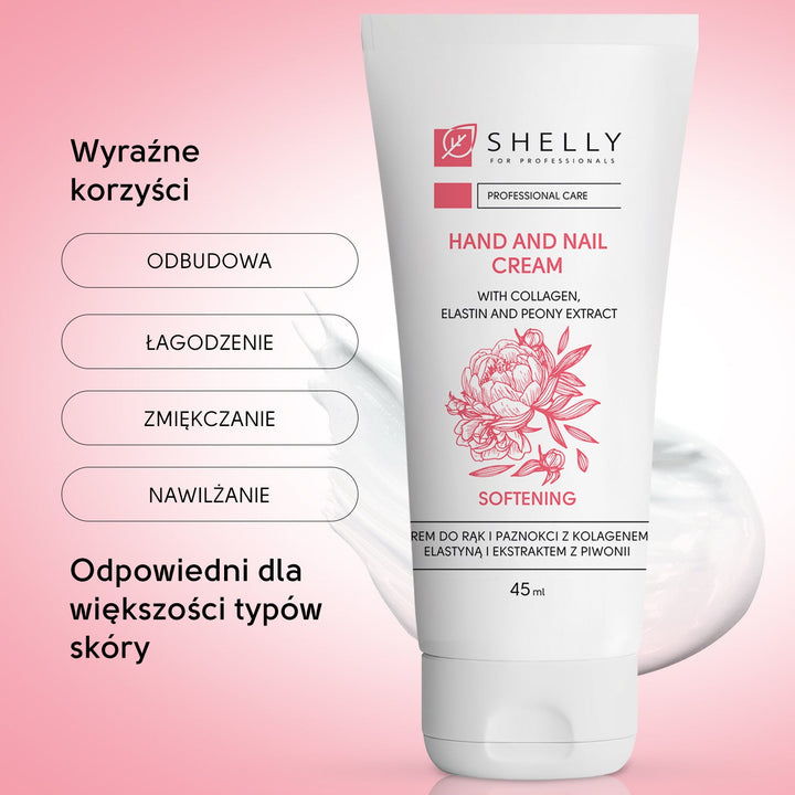 Cream for hands and nails with collagen, elastin and peony extract Shelly 45 ml