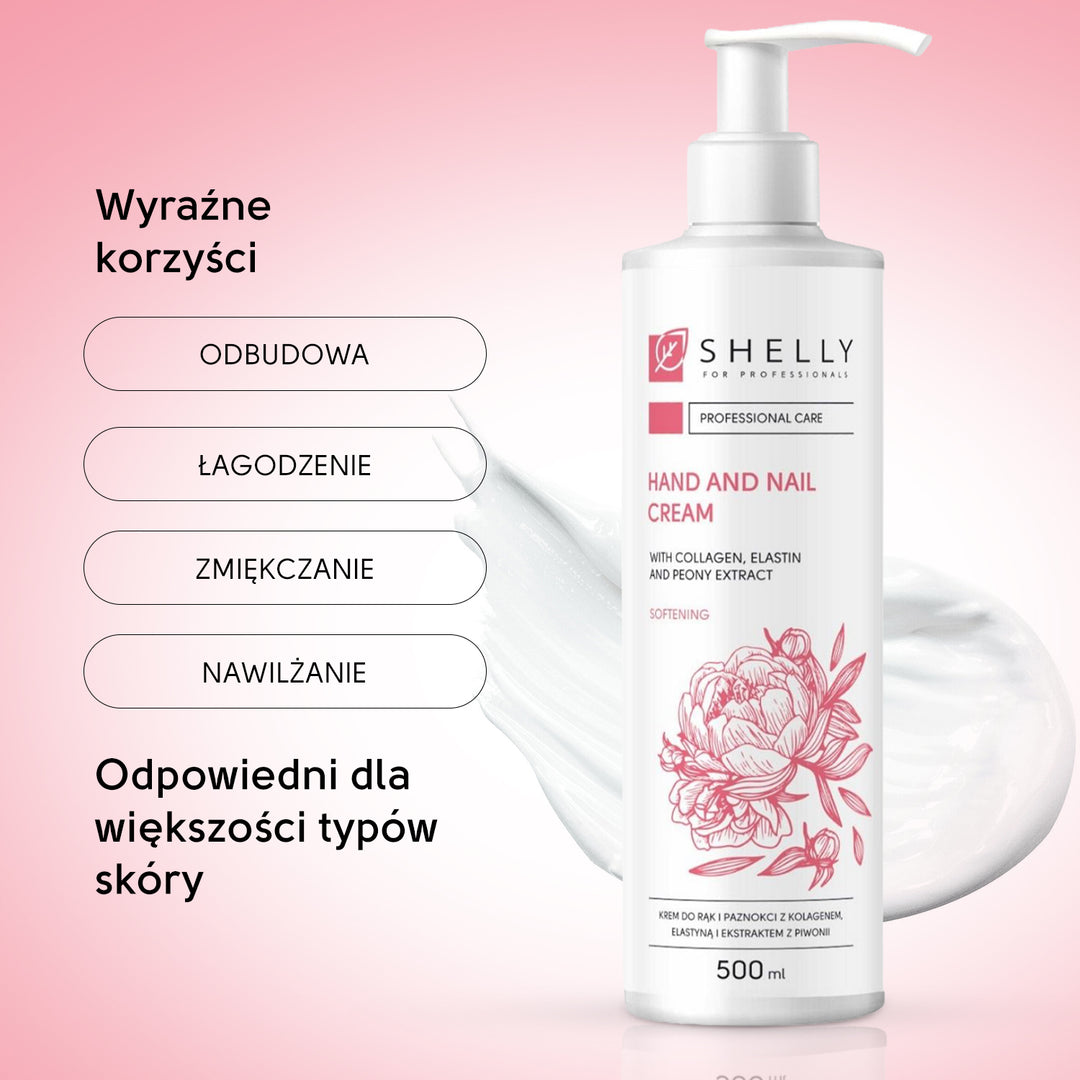 Krem do rąk i paznokci z kolagenem, elastyną i ekstraktem z piwonii - 500 ml