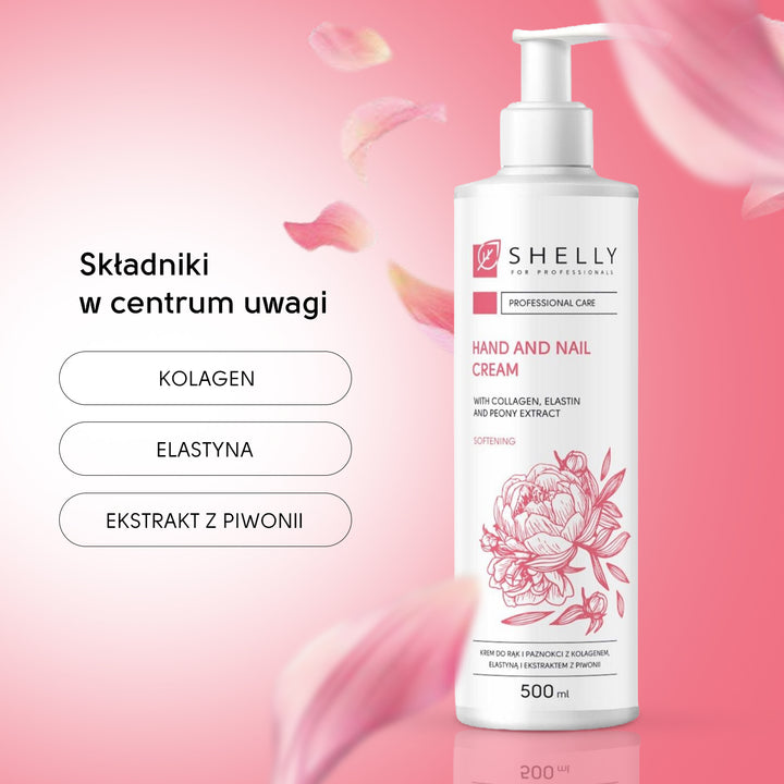 Krem do rąk i paznokci z kolagenem, elastyną i ekstraktem z piwonii - 500 ml