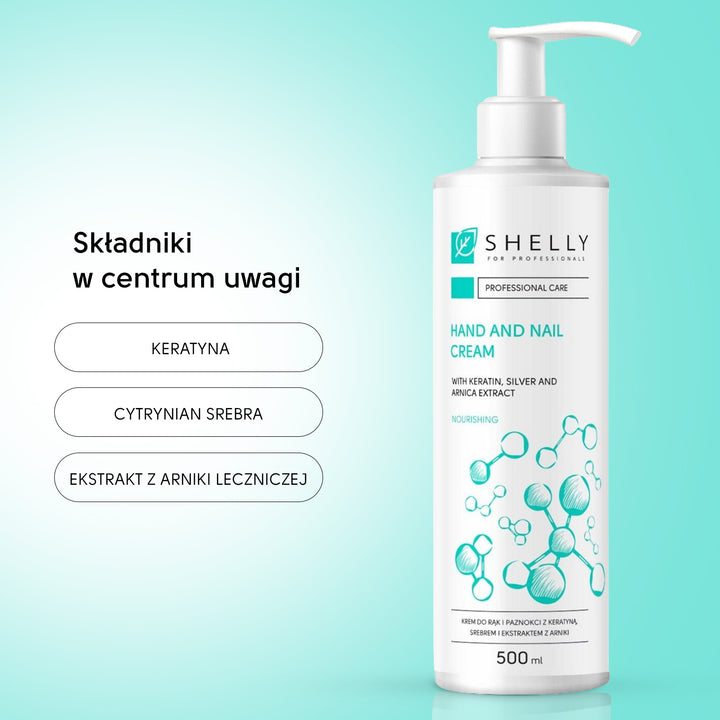 Krem do rąk i paznokci z keratyną, srebrem i ekstraktem z arniki - 500 ml
