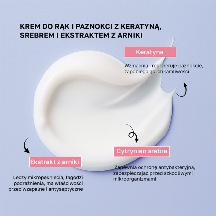 Hands and nails cream with keratin, silver and arnica extract - 45 ml
