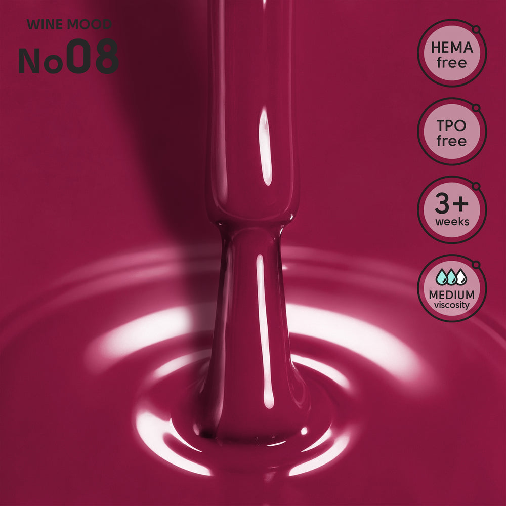Lakier hybrydowy do paznokci 08 Wine Mood Shelly 12 ml