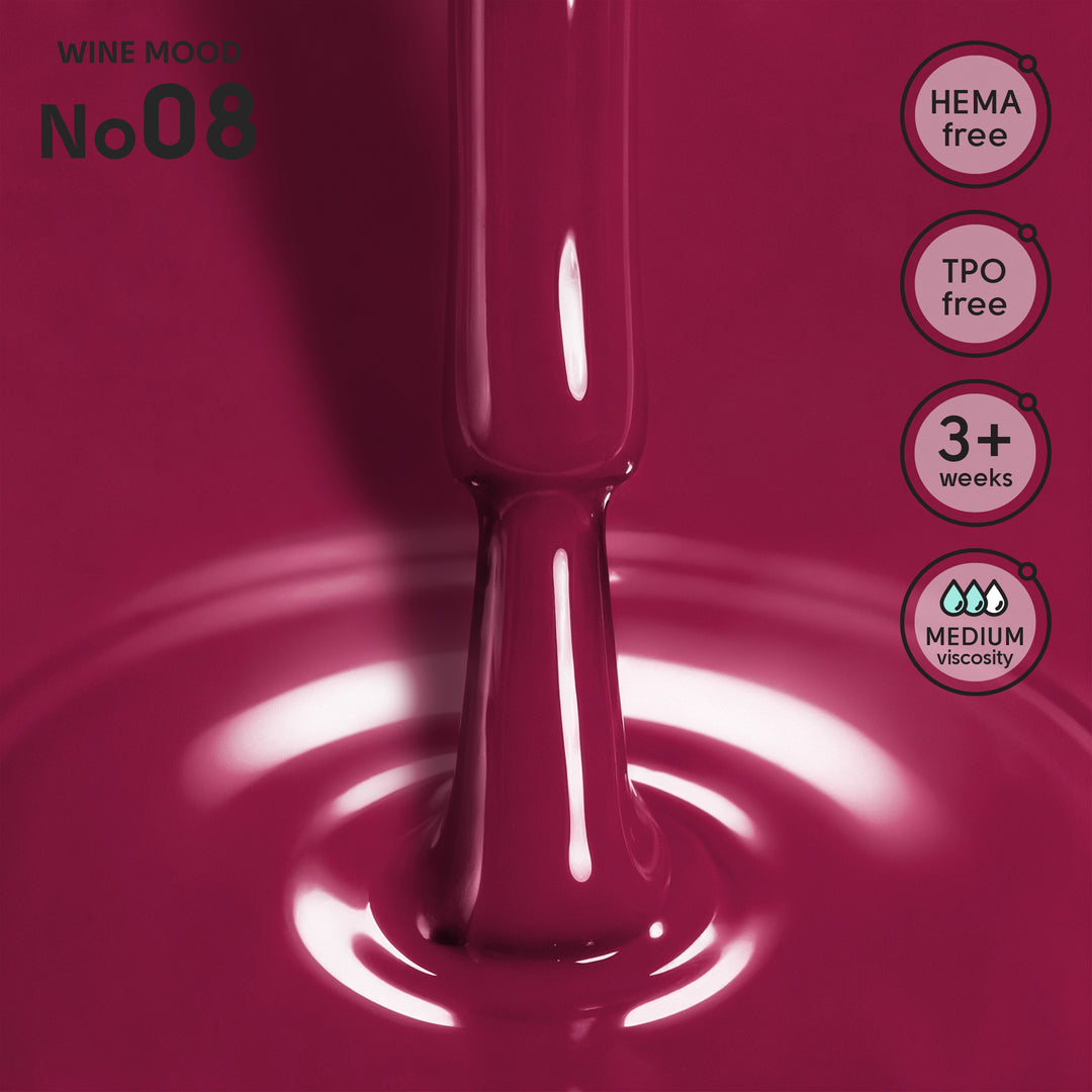 Lakier hybrydowy do paznokci 08 Wine Mood Shelly 12 ml
