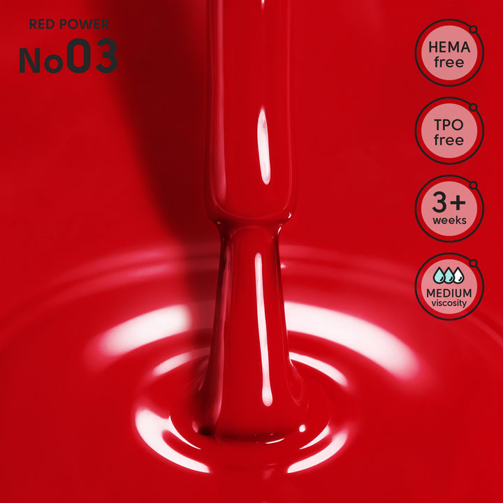 Lakier hybrydowy do paznokci 03 Red Power Shelly 12 ml