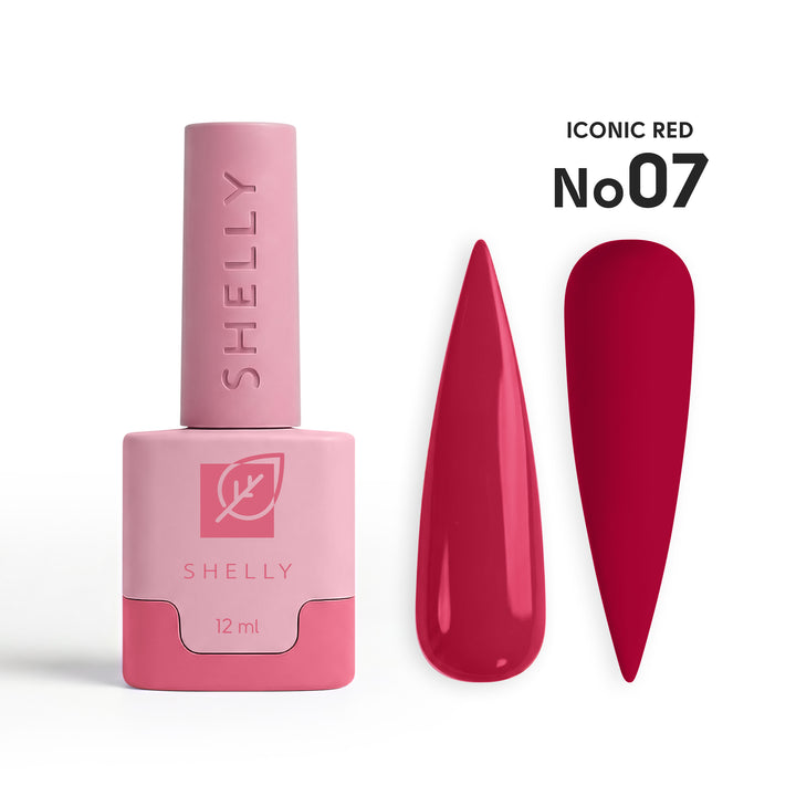 Lakier hybrydowy do paznokci 07 Iconic Red Shelly 12 ml