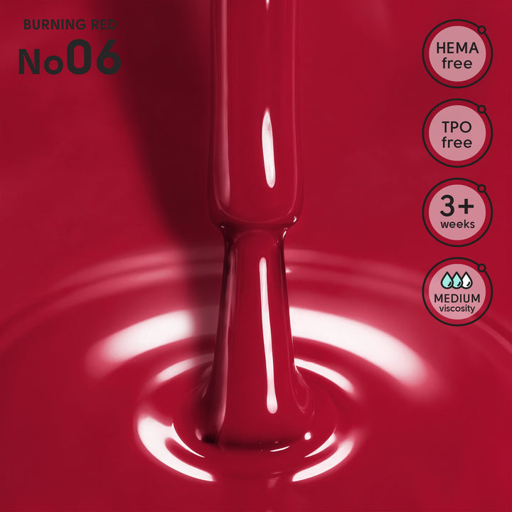 Lakier hybrydowy do paznokci 06 Burning Red Shelly 12 ml