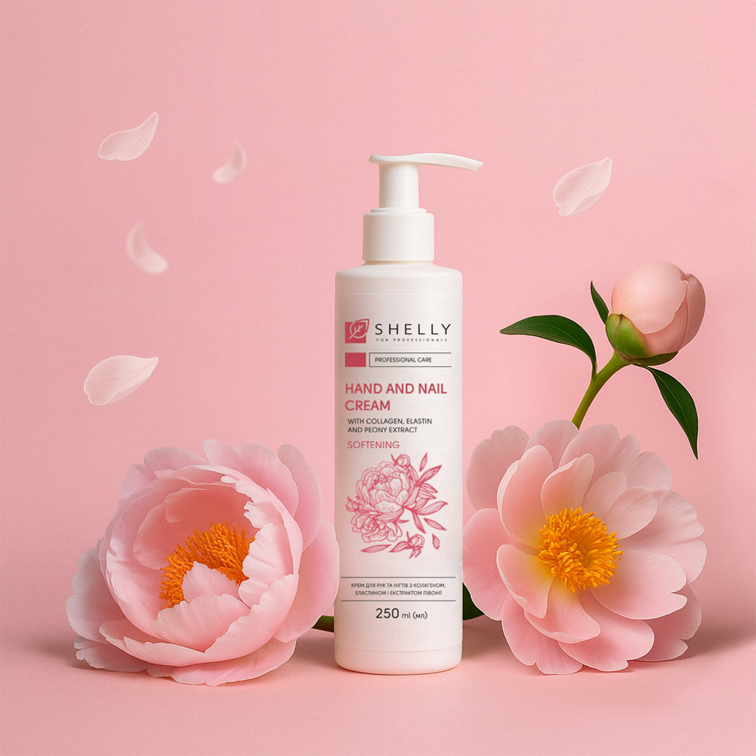 Hands and nails cream with collagen, elastin and peony extract - 250 ml