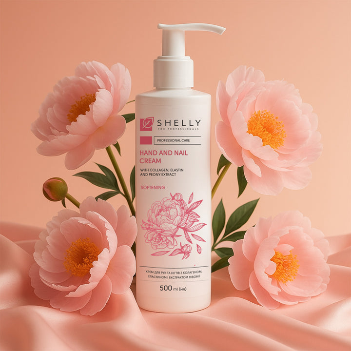Hands and nails cream with collagen, elastin and peony extract - 500 ml