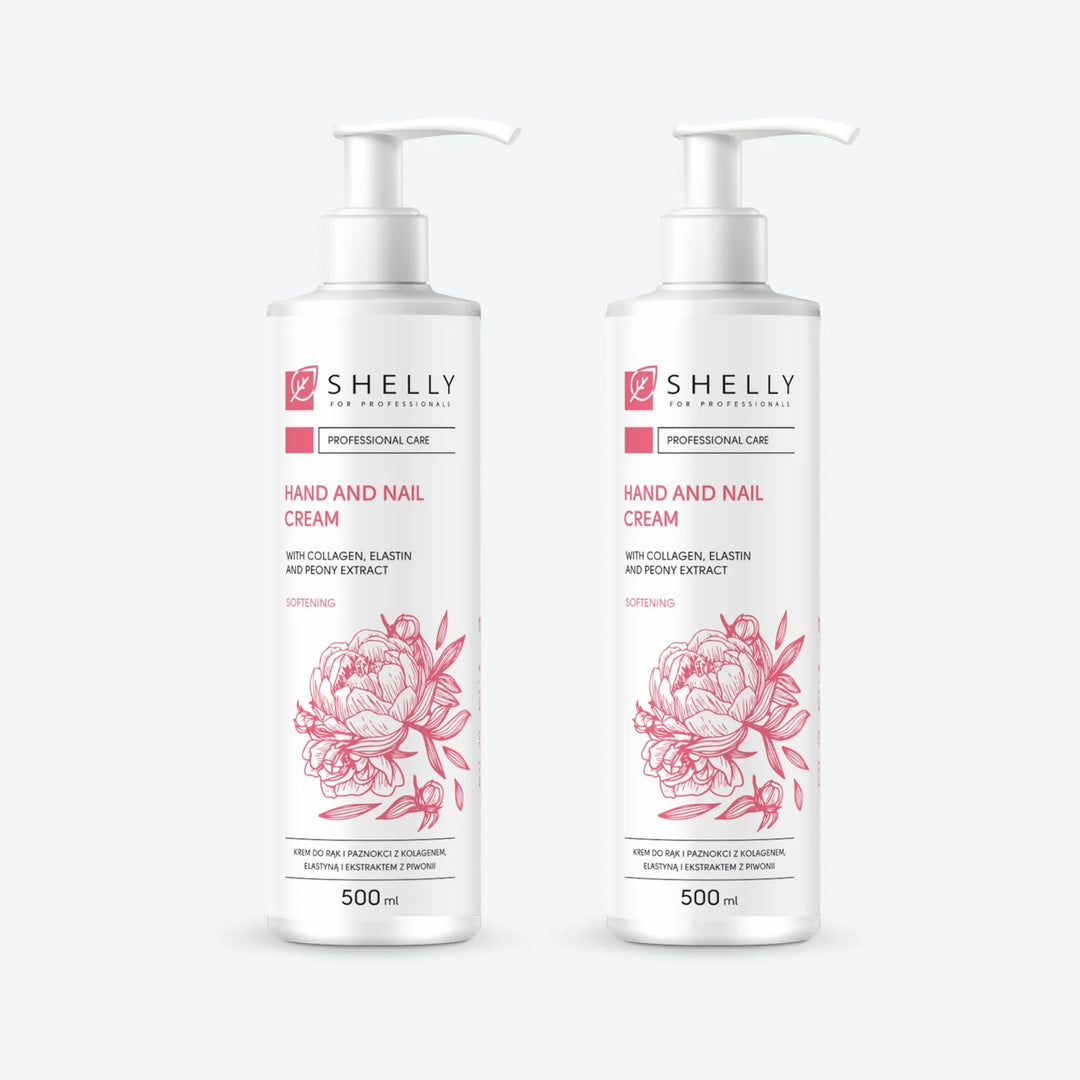 Cream for hands and nails with collagen, elastin and peony extract Shelly 500 ml – set of 2 pcs