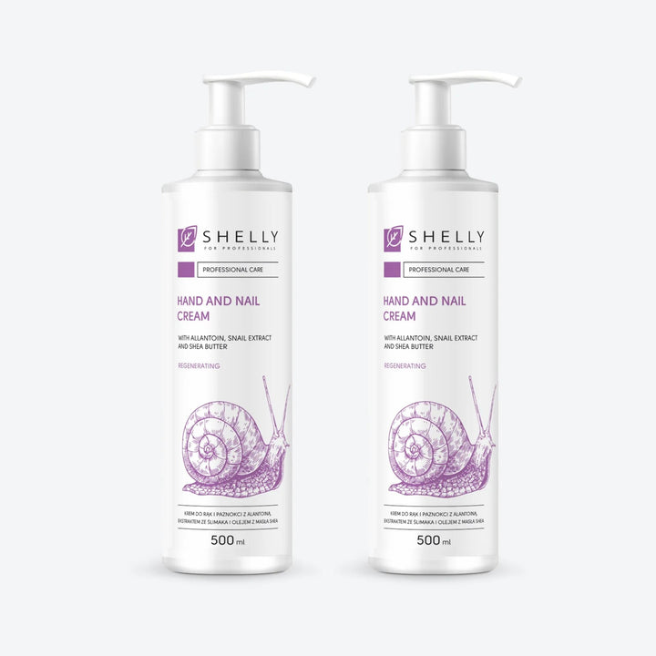 Cream for hands and nails with allantoin, snail extract and shea butter Shelly 500 ml – set of 2 pcs