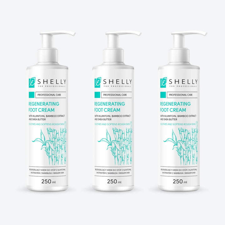 Regenerating foot cream with allantoin, bamboo extract and shea butter Shelly 250 ml – set of 3 pcs