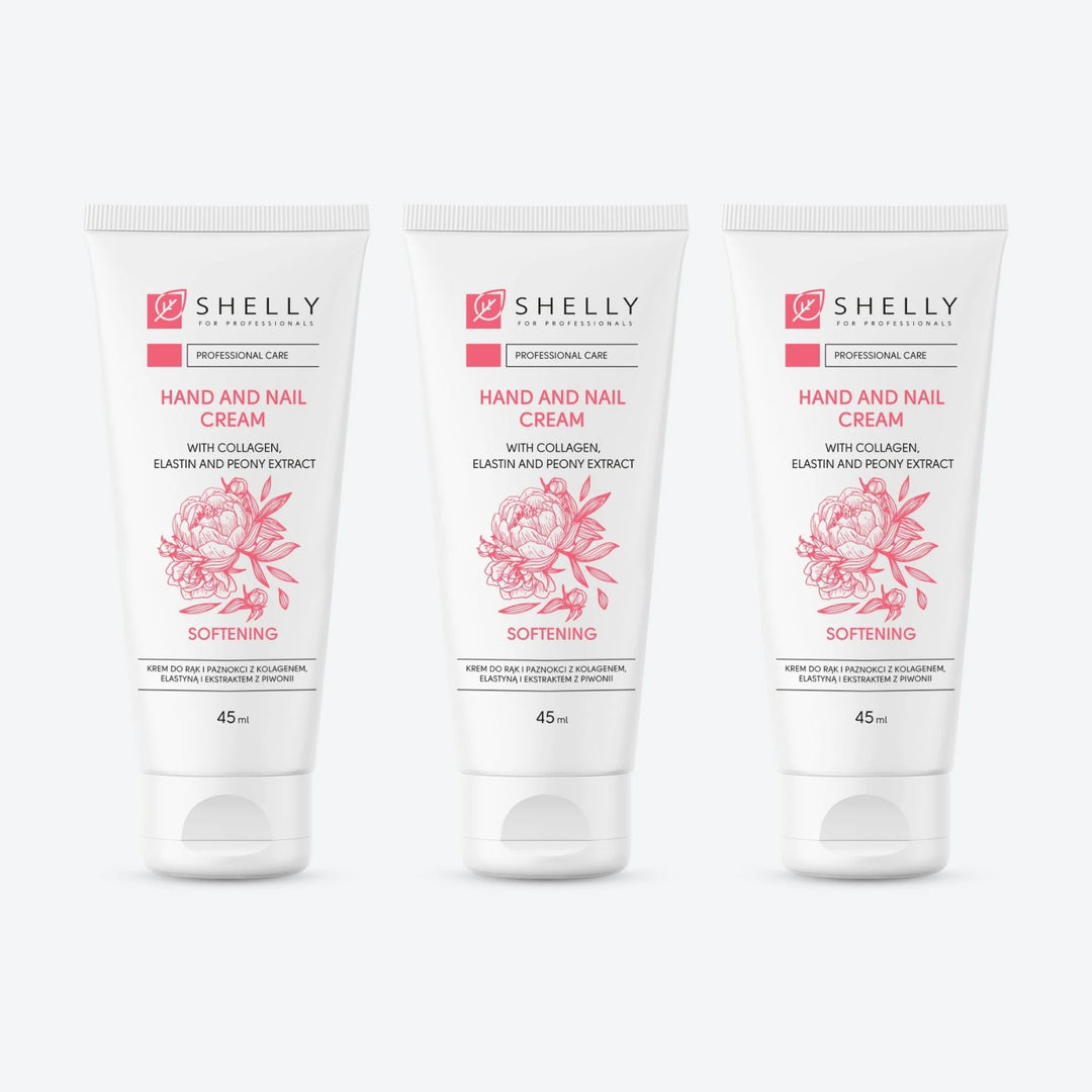 Cream for hands and nails with collagen, elastin and peony extract Shelly 45 ml – set of 3 pcs