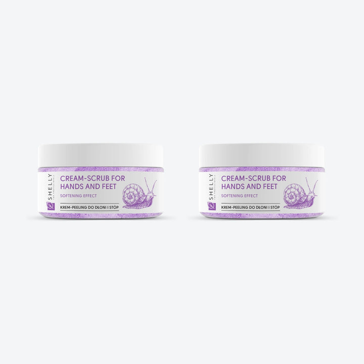 Cream scrub for hands and feet with allantoin, snail extract and shea oil Shelly 350 g – set of 2 pcs