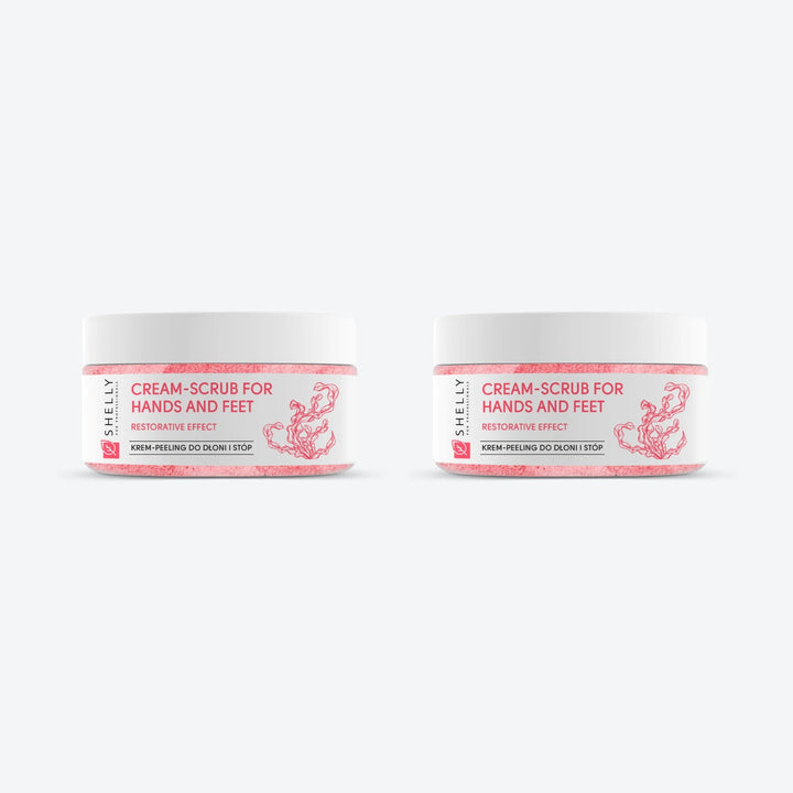 Cream scrub for hands and feet with urea, algae extract and argan oil Shelly 350 g – set of 2 pcs